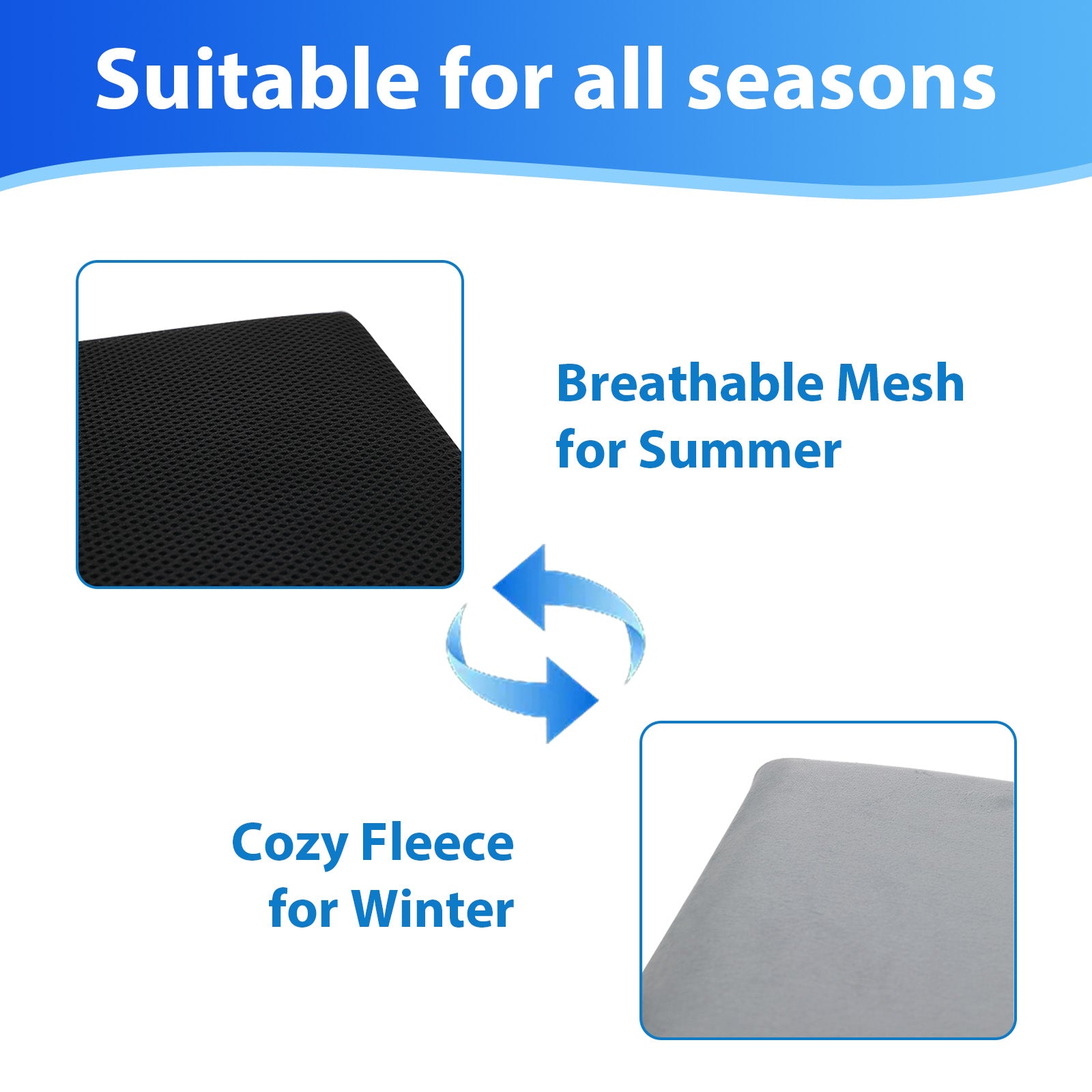 All-Season Gel Seat Cushion - Cooling Gel & Memory Foam | For Scooters & Wheelchairs