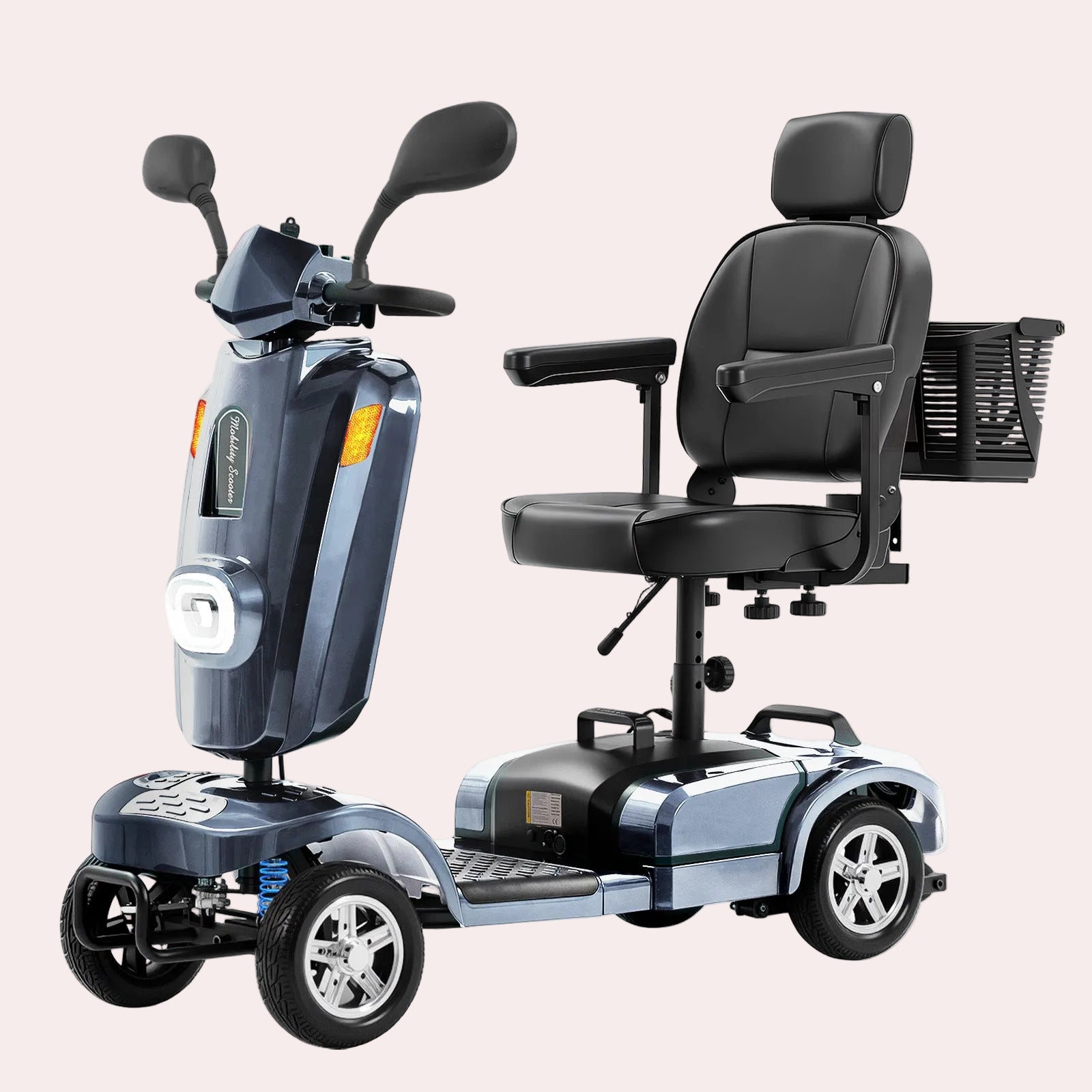 Mobigogo™ MS02 Plus Heavy-Duty Mobility Scooter for Seniors – 16/26-Mile Range | 400 lbs Capacity