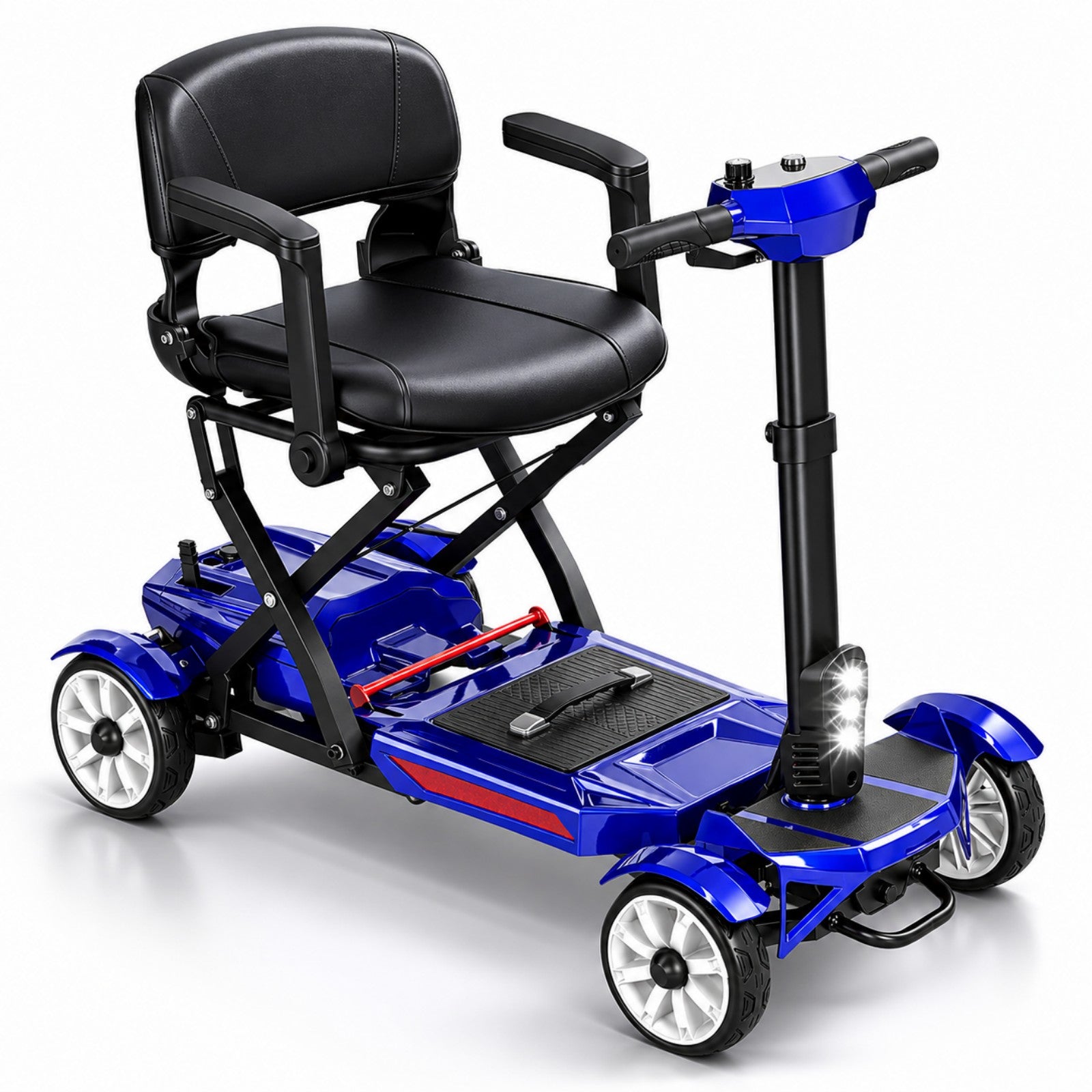 Mobigogo MG4 4-Wheel Manual Foldable Mobility Scooter for Seniors – Ultra-Compact & Portable, Up to15-20 Mi Range