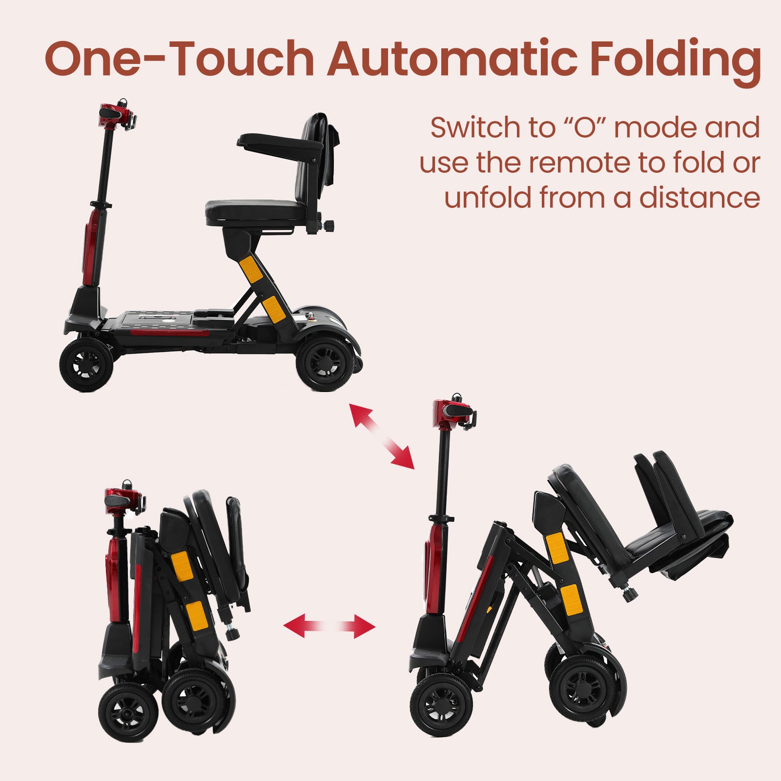 Mobigogo™ MS02-F Ultra Automatic Folding Mobility Scooter for Seniors – 15-Mile Range | 330 lbs Capacity | Airline Approved