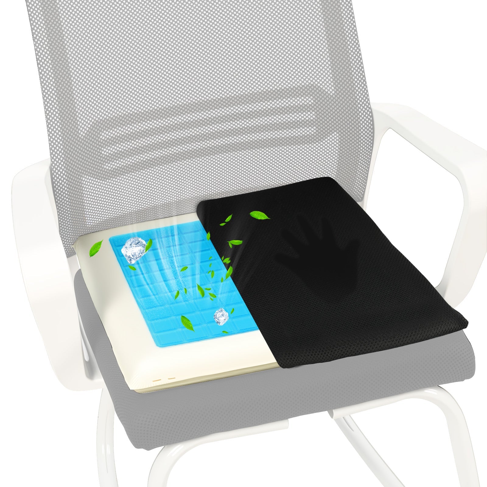 All-Season Gel Seat Cushion - Cooling Gel & Memory Foam | For Scooters & Wheelchairs