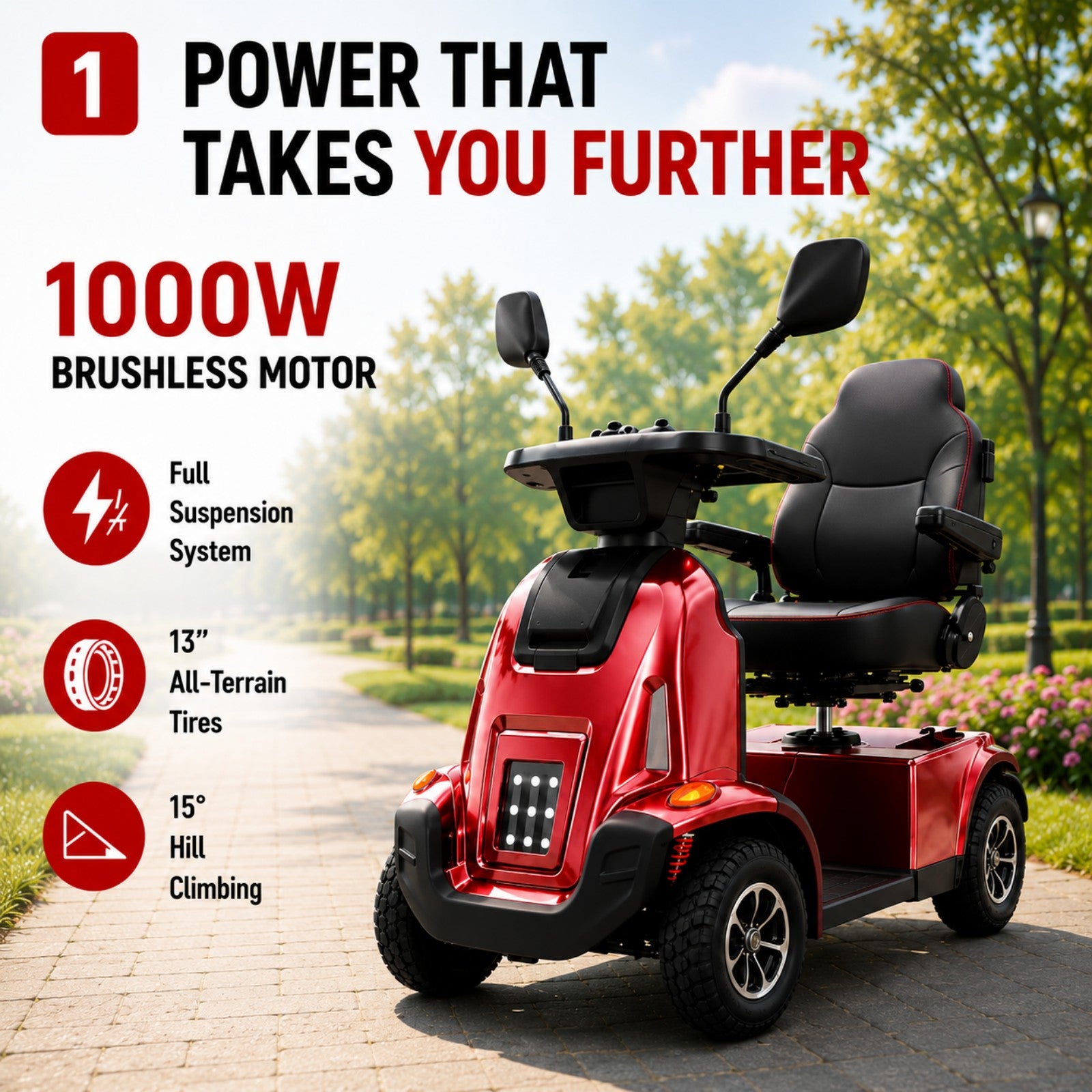 Mobigogo MG03 MAX Heavy-Duty Mobility Scooter for Seniors – 32-Mile Range | 550 lbs Capacity