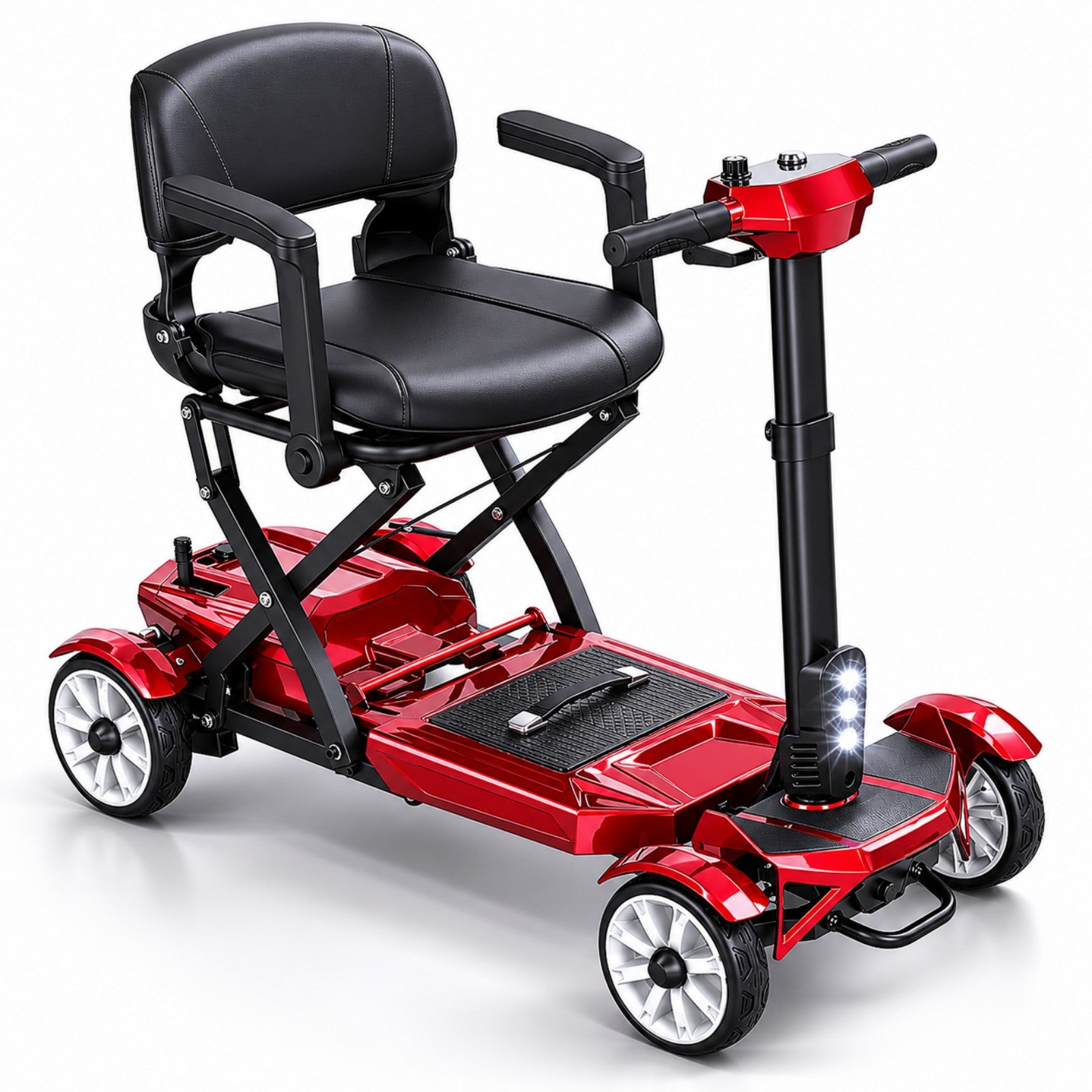 Mobigogo MG4 4-Wheel Manual Foldable Mobility Scooter for Seniors – Ultra-Compact & Portable, Up to15-20 Mi Range