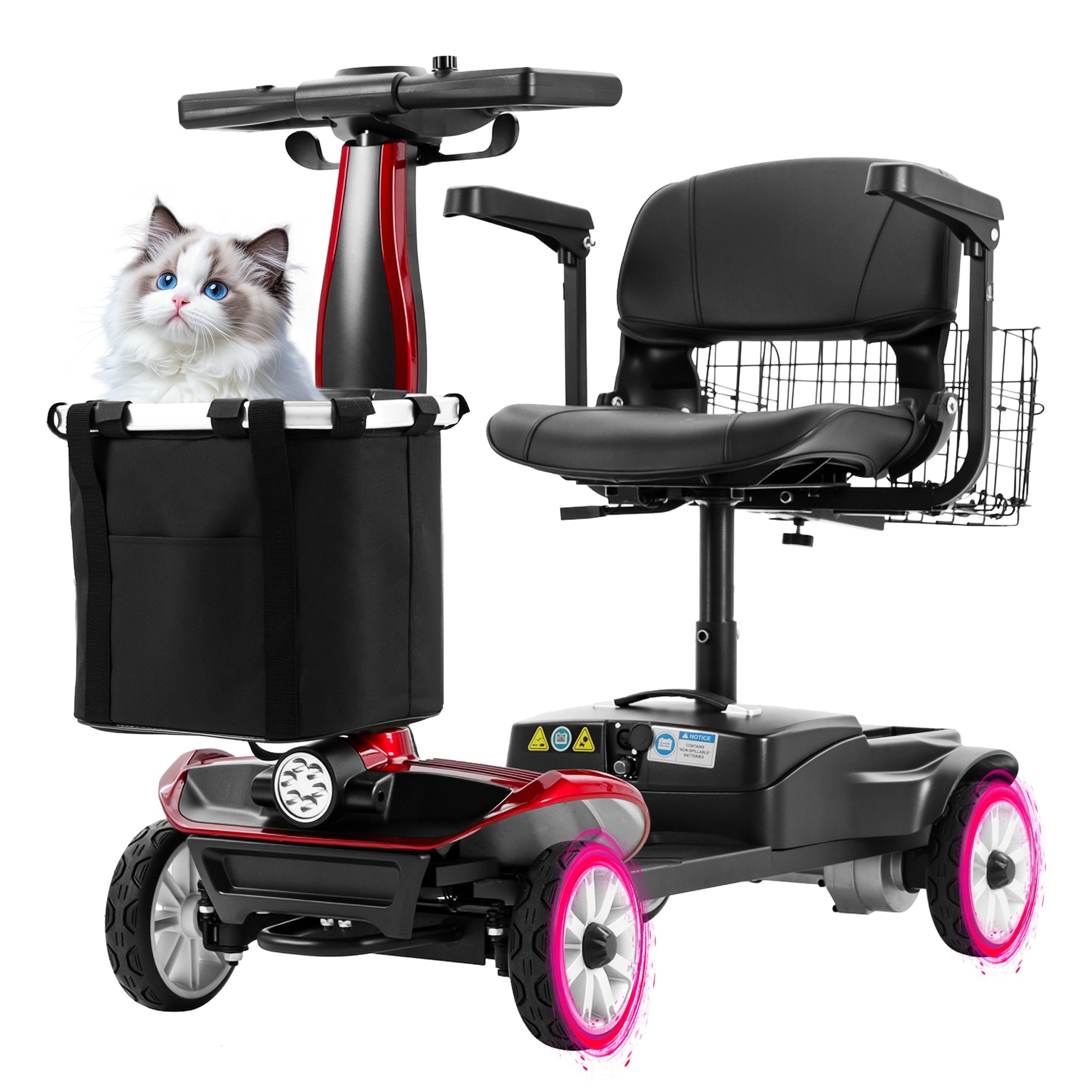 Mobigogo MS01 PRO 4-Wheel Foldable Mobility Scooter for Seniors – 15-Mile Range, 330 lbs Capacity, Lightweight & Travel Friendly