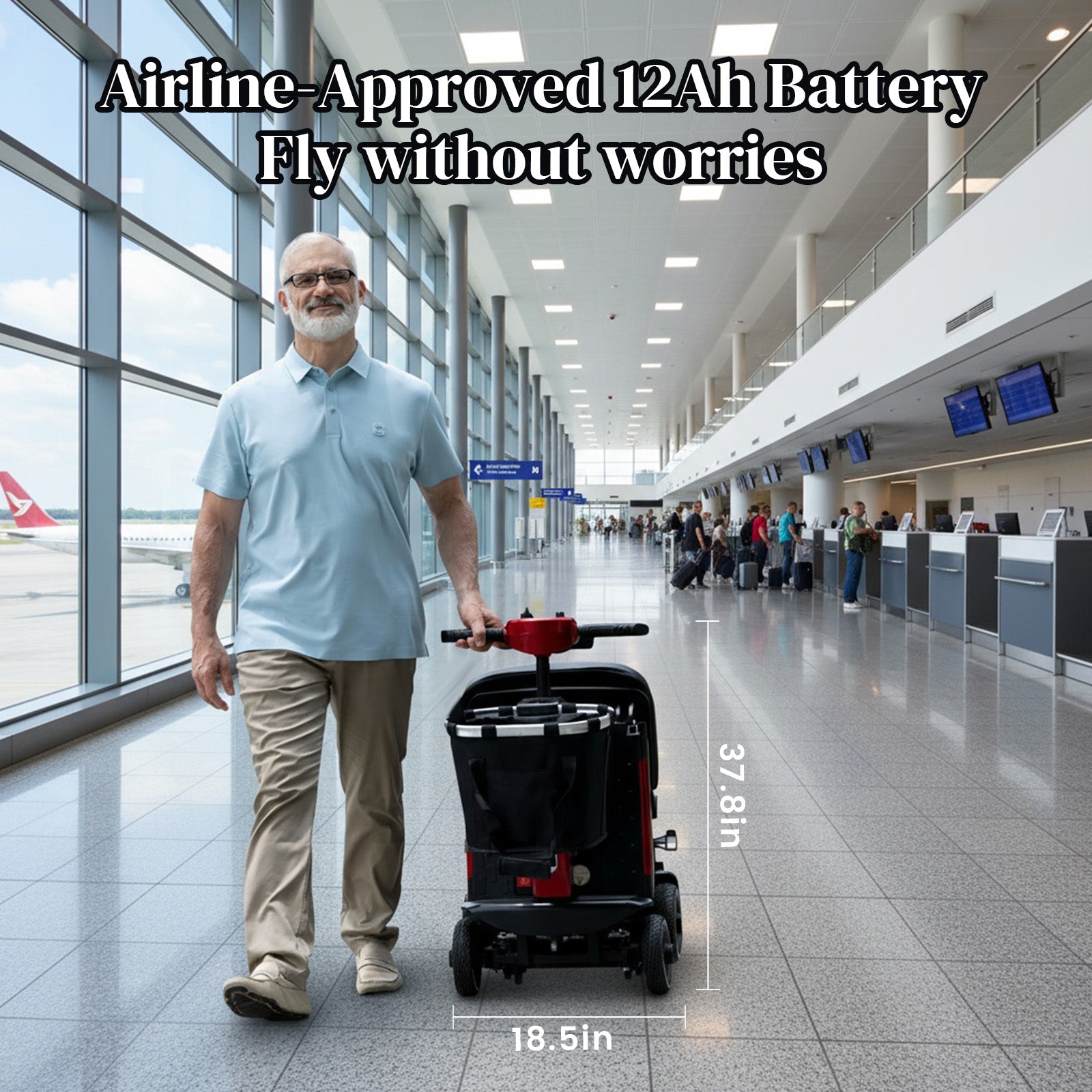 Mobigogo™ MS02-F Foldable Mobility Scooter for Seniors – 15-Mile Range | 330 lbs Capacity | Airline Approved