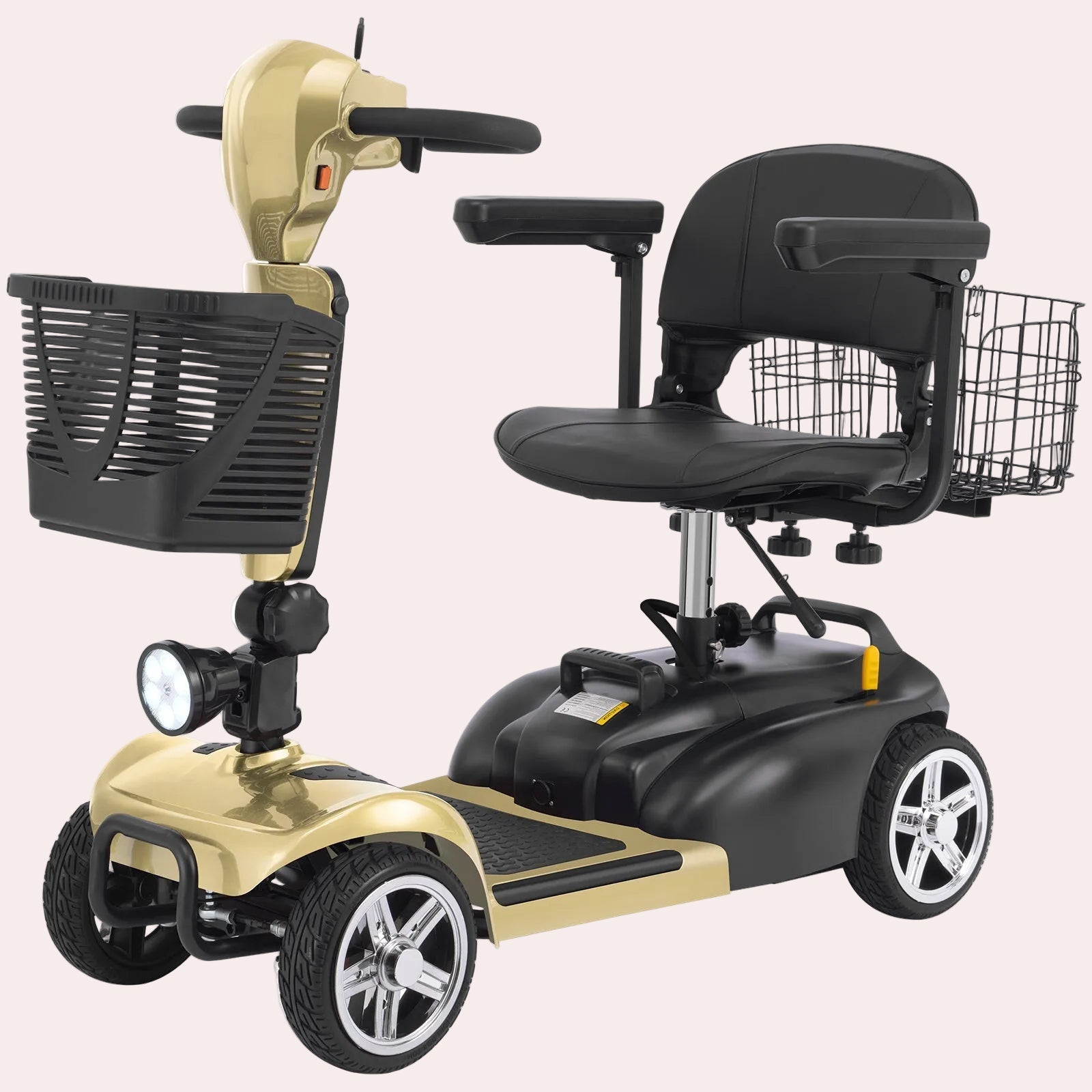 Mobigogo™ MS02 4-Wheel Mobility Scooter for Seniors – 30-Mile Range | 7 MPH Top Speed