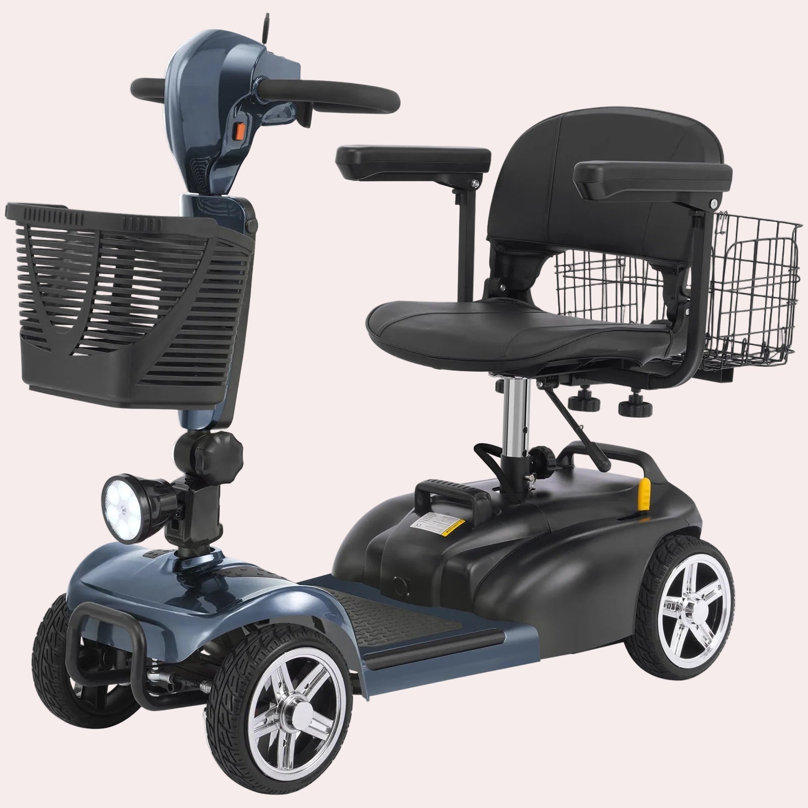 Mobigogo™ MS02 4-Wheel Mobility Scooter for Seniors – 30-Mile Range | 7 MPH Top Speed