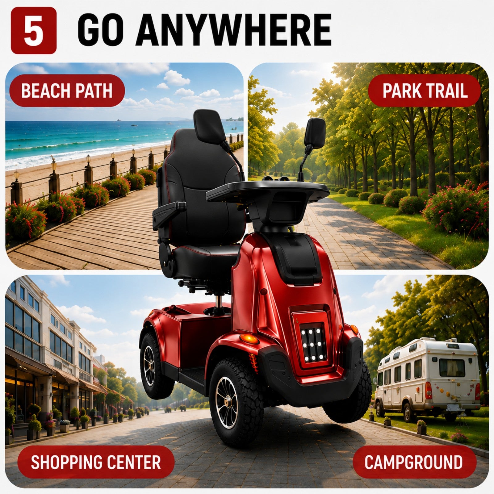 Mobigogo MG03 MAX Heavy-Duty Mobility Scooter for Seniors – 32-Mile Range | 550 lbs Capacity