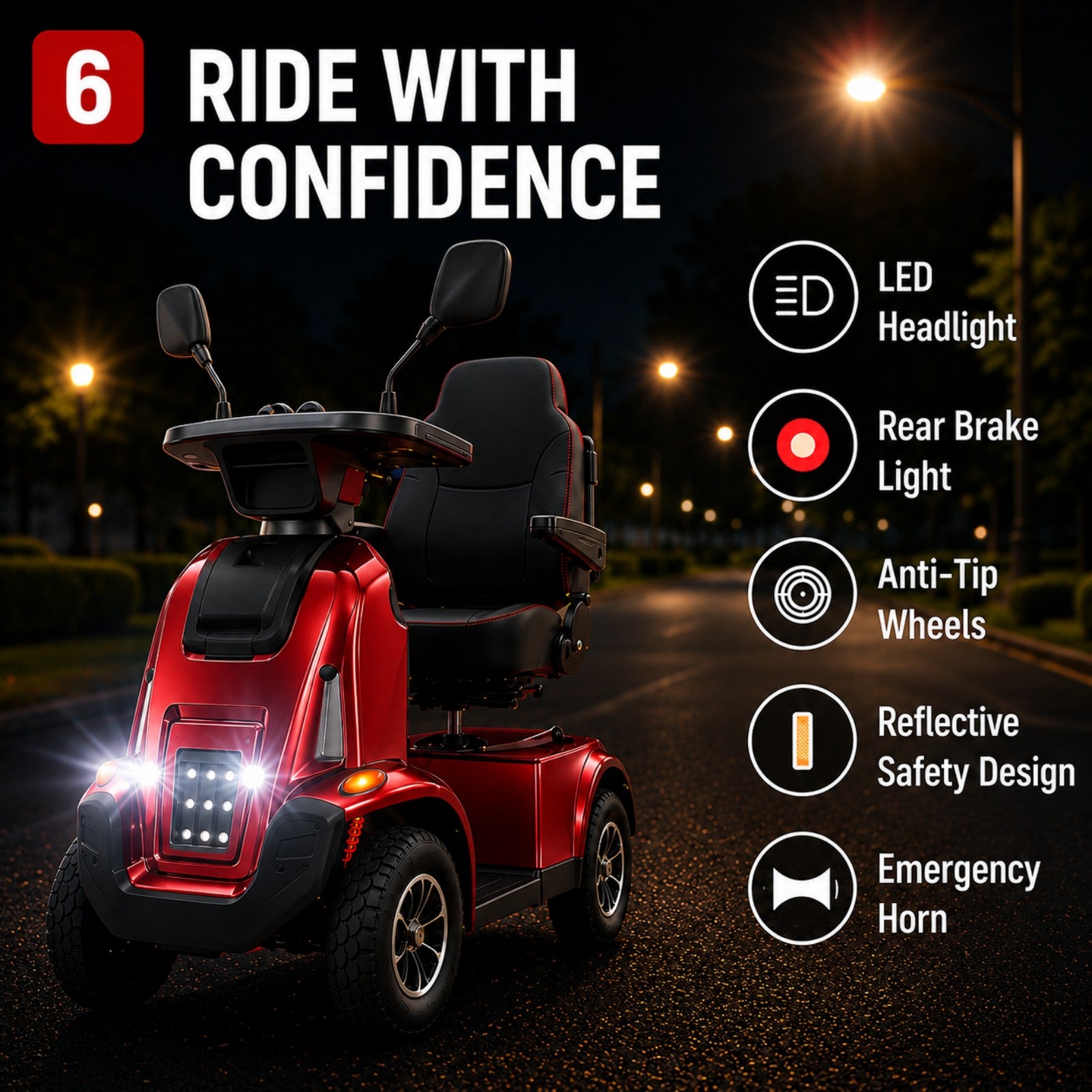 Mobigogo MG03 MAX Heavy-Duty Mobility Scooter for Seniors – 32-Mile Range | 550 lbs Capacity