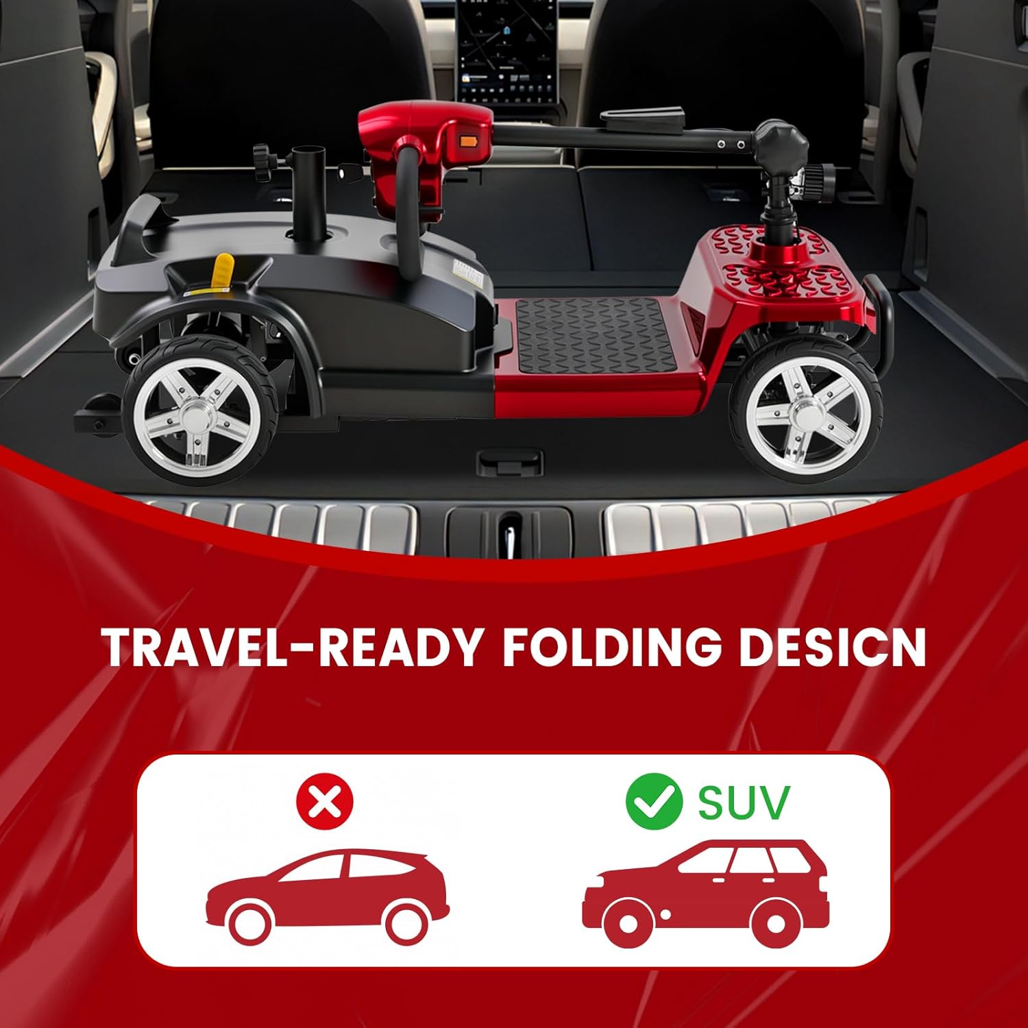 Mobigogo M1 4-Wheel Mobility Scooter for Adults & Seniors, 15-Mile Range, 350W Motor, 8" Tires, Dual Baskets, Compact Portable Design