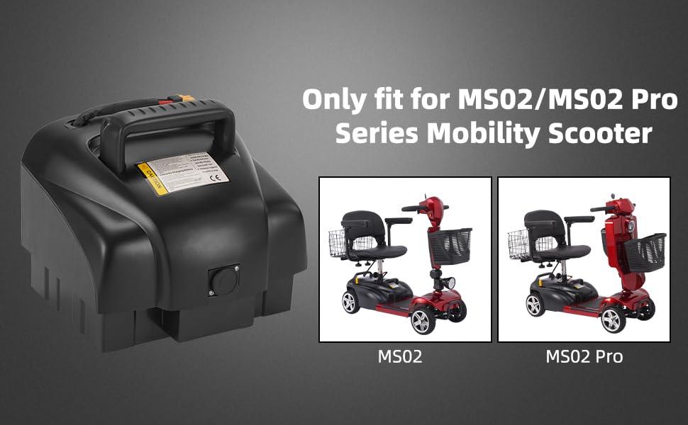 Mobigogo™ 40Ah Replacement Lithium Battery for MS02 & MS02 Pro | OEM Compatible| 45-Mile Range