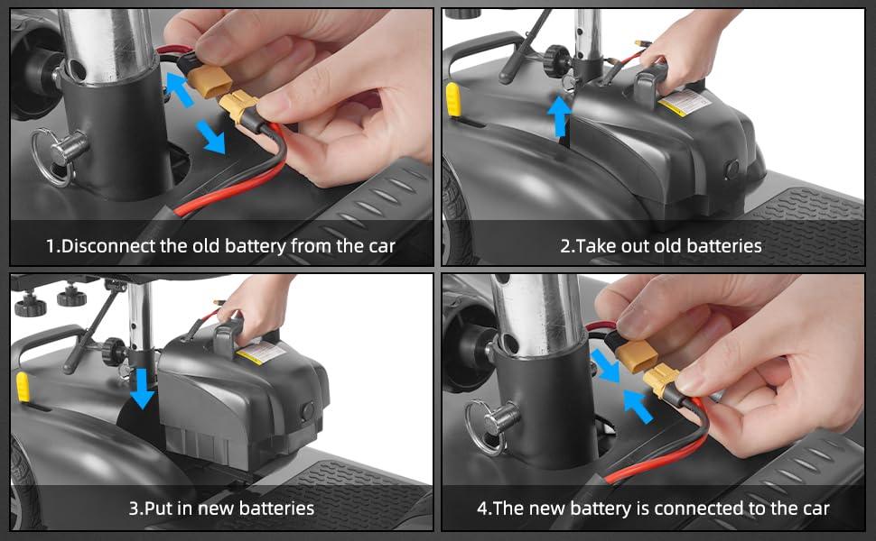 Mobigogo™ 40Ah Replacement Lithium Battery for MS02 & MS02 Pro | OEM Compatible| 45-Mile Range