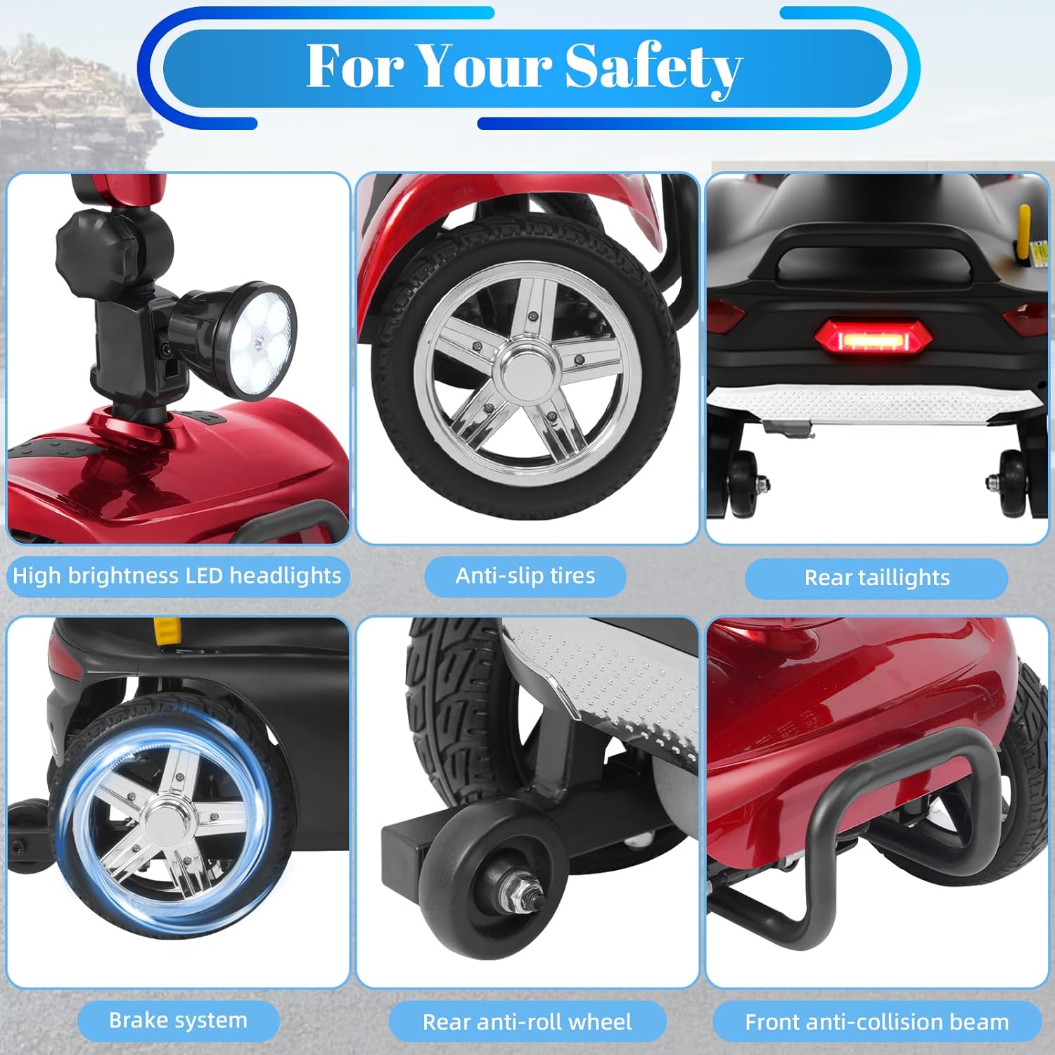 Mobigogo MS02 4-Wheel Mobility Scooter for Seniors – Lightweight & Compact, Up to 15 Mi Range