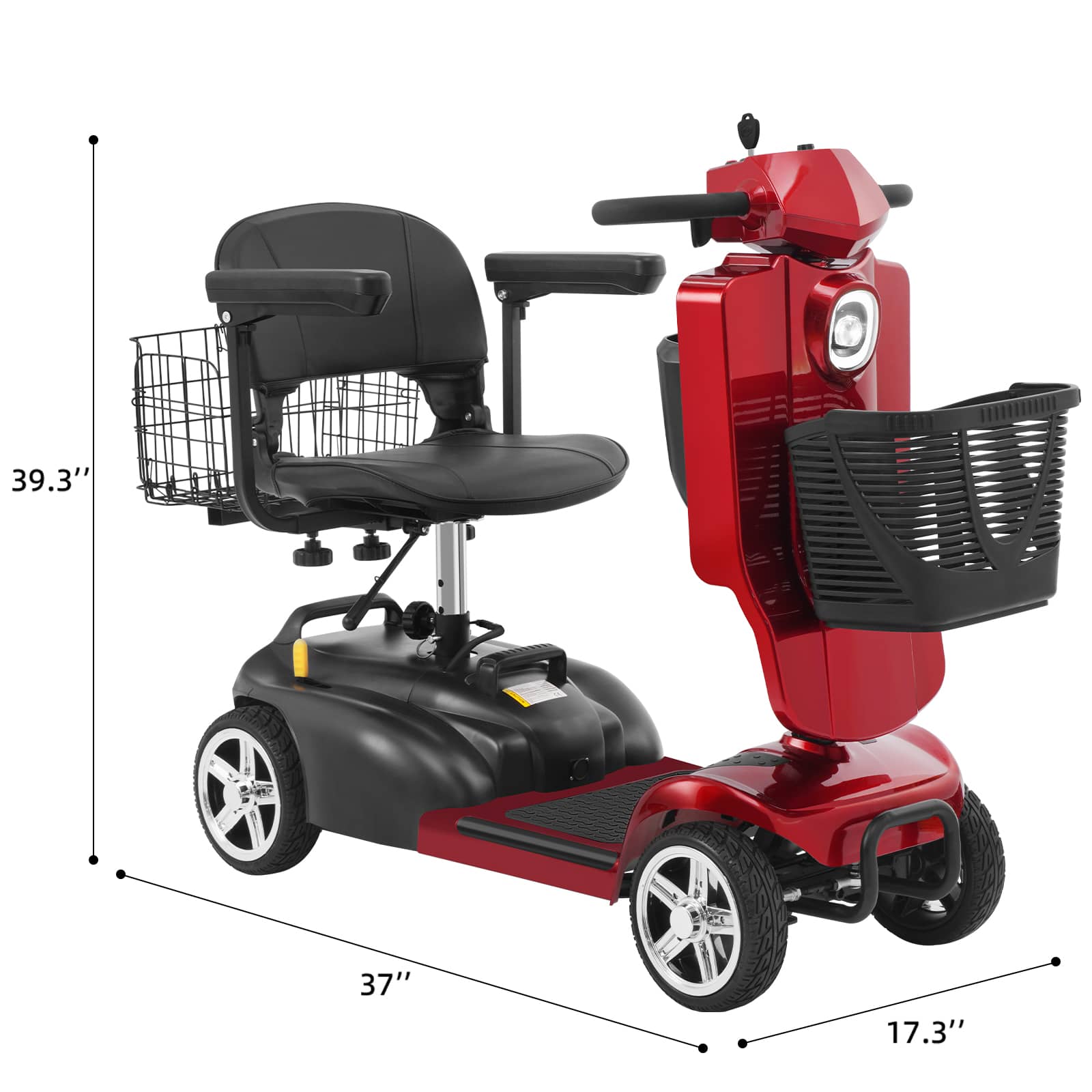 Mobigogo MS02 Pro Foldable Mobility Scooter for Seniors – 30-Mile Range | Multi-Storage Design