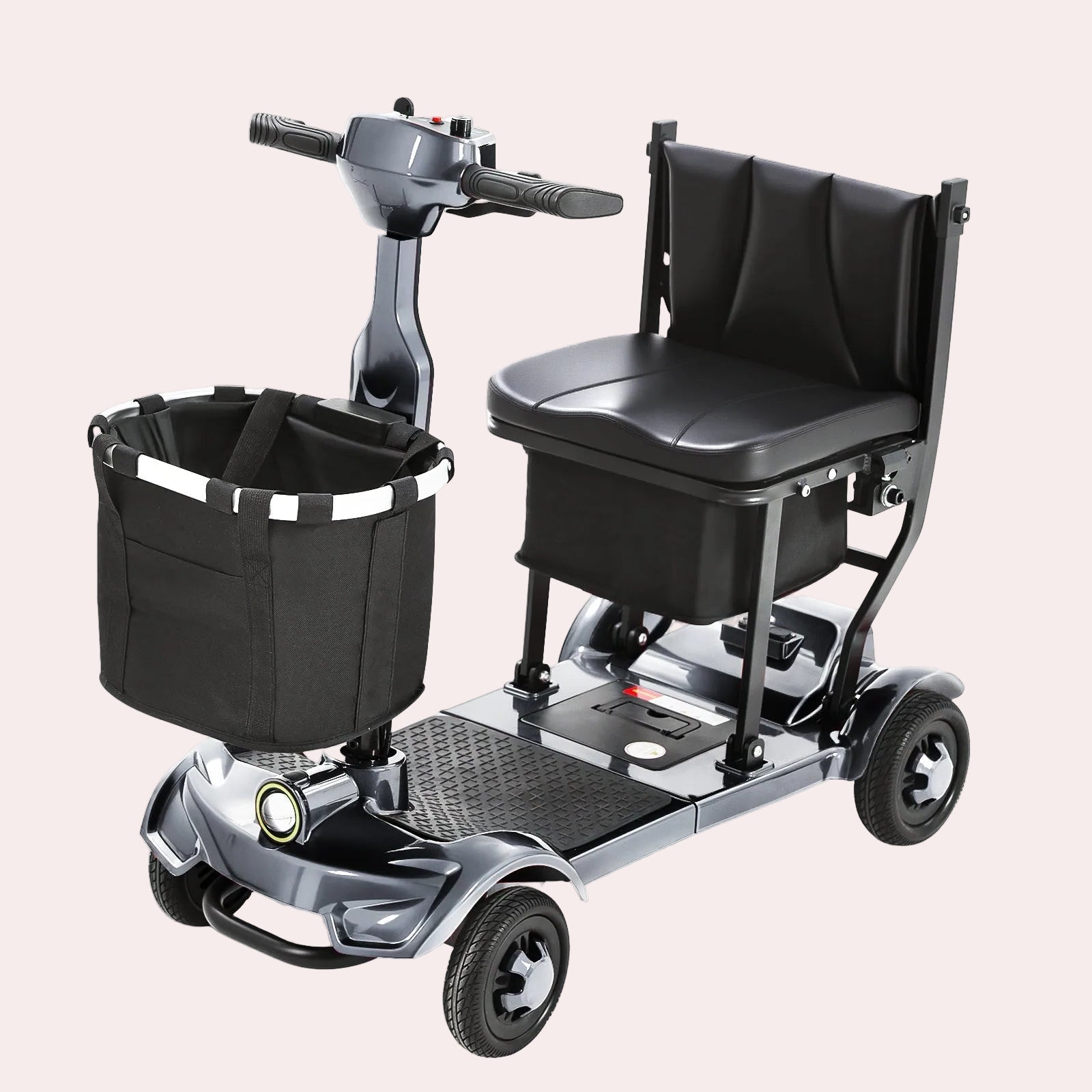 Mobigogo™ MS01 F Lightweight Mobility Scooter, 41 lbs, 12/24 Mile Range, 300 lbs Capacity, LED Light & Triple Storage