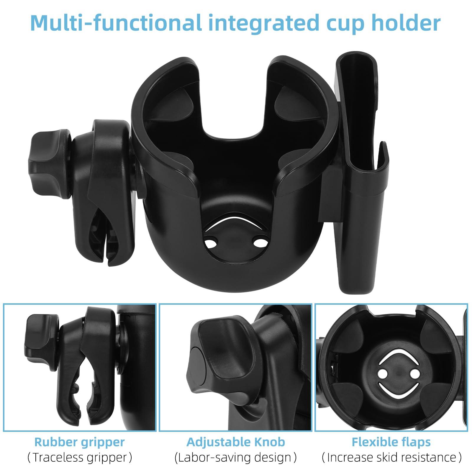 Mobigogo Multifunctional Cup Holder - 360° Rotating with Phone Holder | For Scooters & Wheelchairs