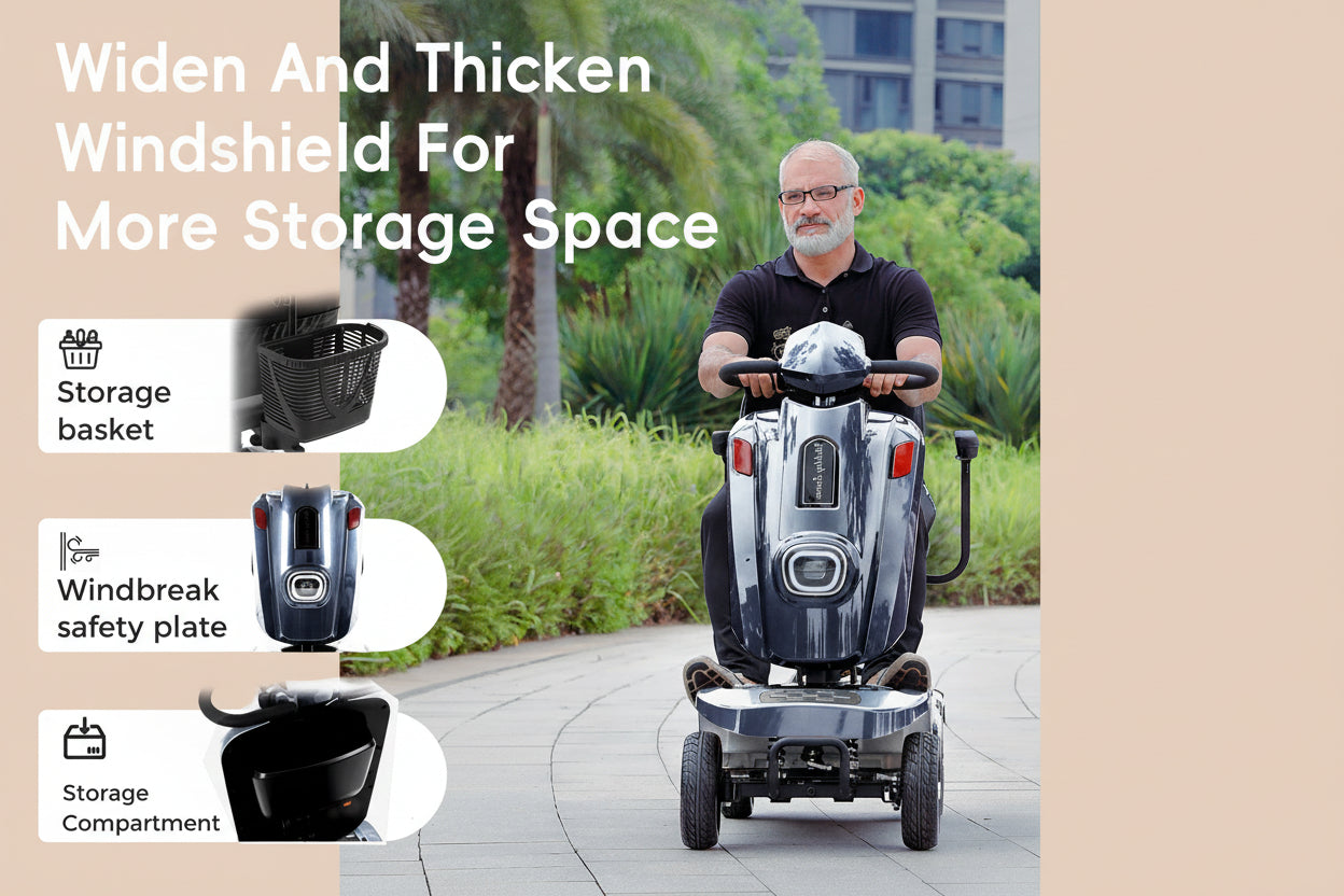 Mobigogo™ MS02 Plus Heavy-Duty Mobility Scooter for Seniors – 16/26-Mile Range | 400 lbs Capacity