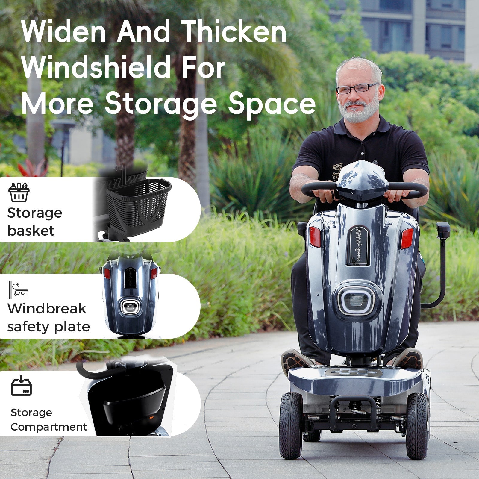 [In Production – Pre-Order Now] Mobigogo MS02 Plus Heavy-Duty Mobility Scooter for Seniors – 16/26-Mile Range | 400 lbs Capacity