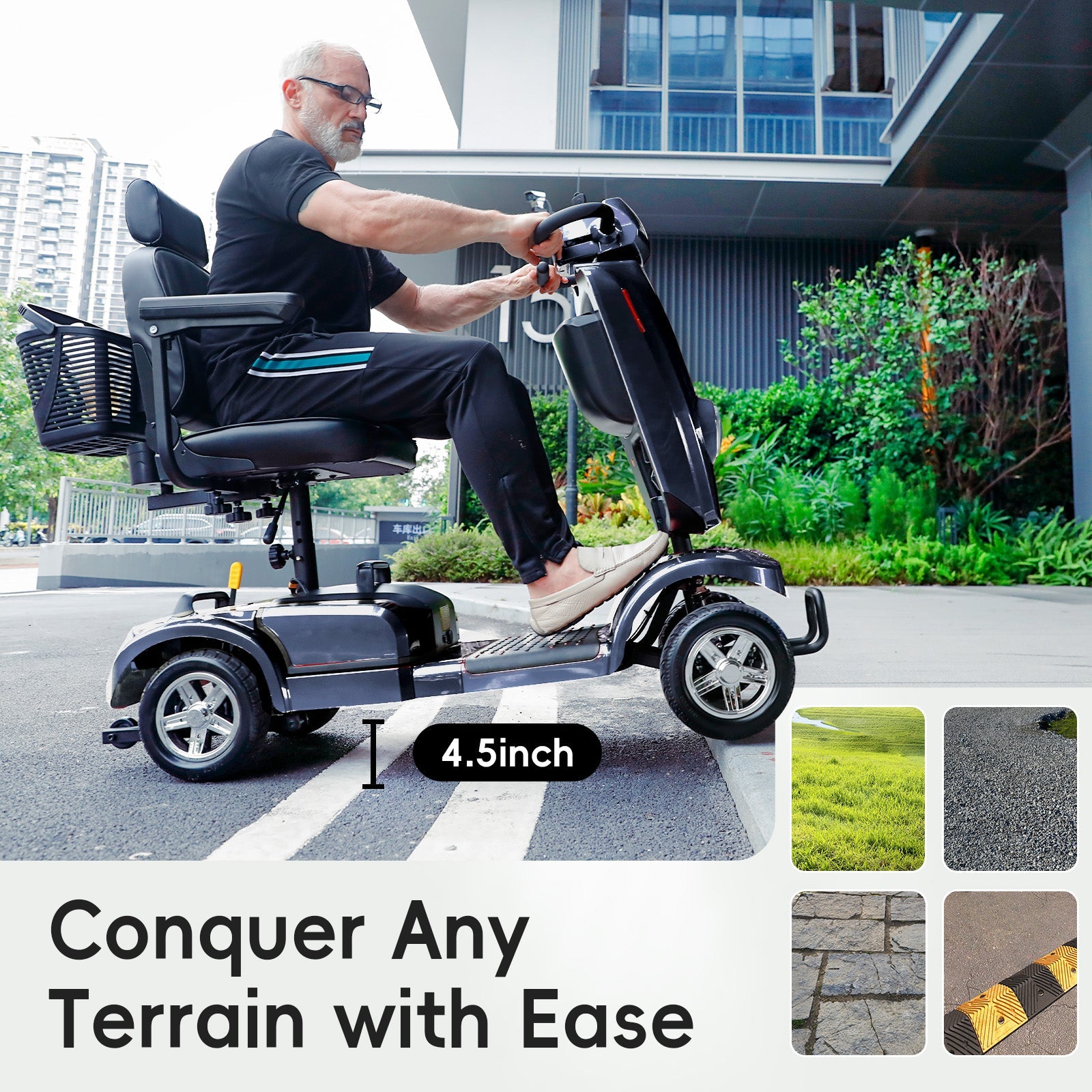 [In Production – Pre-Order Now] Mobigogo MS02 Plus Heavy-Duty Mobility Scooter for Seniors – 16/26-Mile Range | 400 lbs Capacity