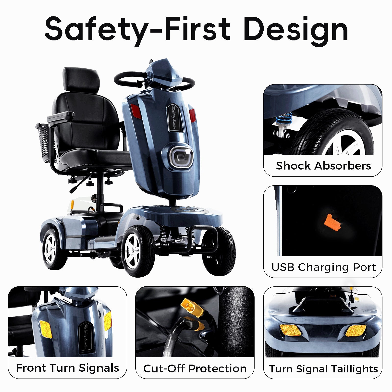 [In Production – Pre-Order Now] Mobigogo MS02 Plus Heavy-Duty Mobility Scooter for Seniors – 16/26-Mile Range | 400 lbs Capacity