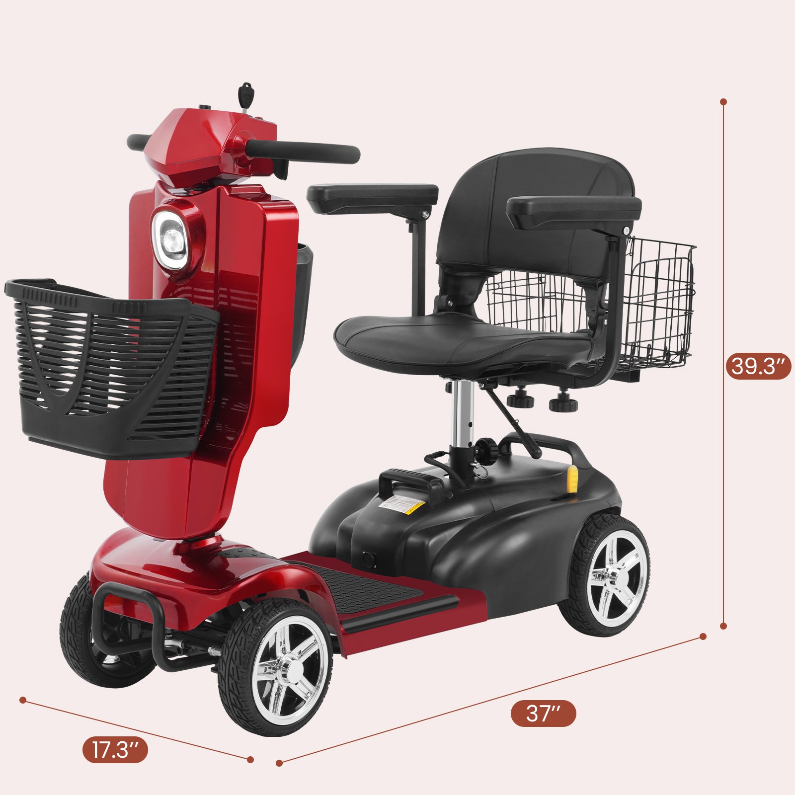 Mobigogo™ MS02 Pro Foldable Mobility Scooter for Seniors – 30-Mile Range | Multi-Storage Design