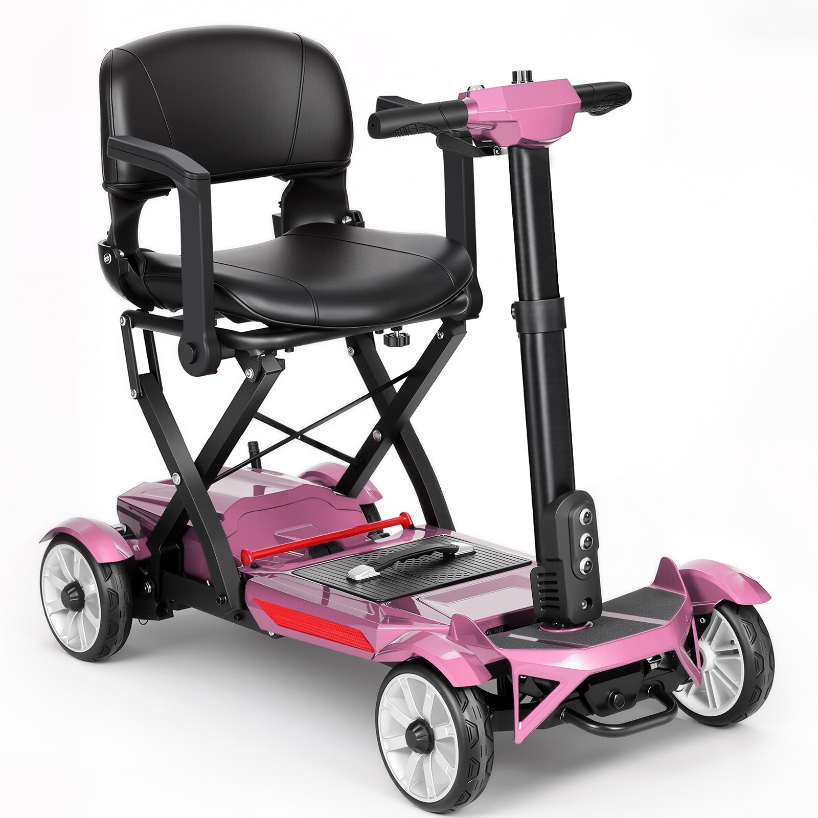 Mobigogo M4 4-Wheel Manual Foldable Mobility Scooter for Seniors – Ultra-Compact & Portable, Up to15-20 Mi Range