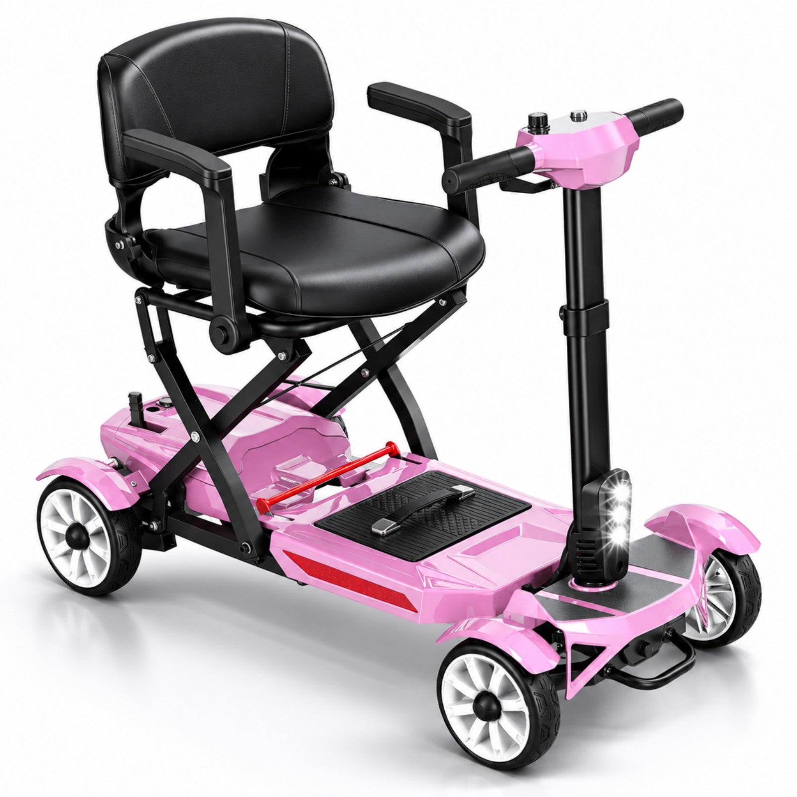 Mobigogo MG4 4-Wheel Manual Foldable Mobility Scooter for Seniors – Ultra-Compact & Portable, Up to15-20 Mi Range