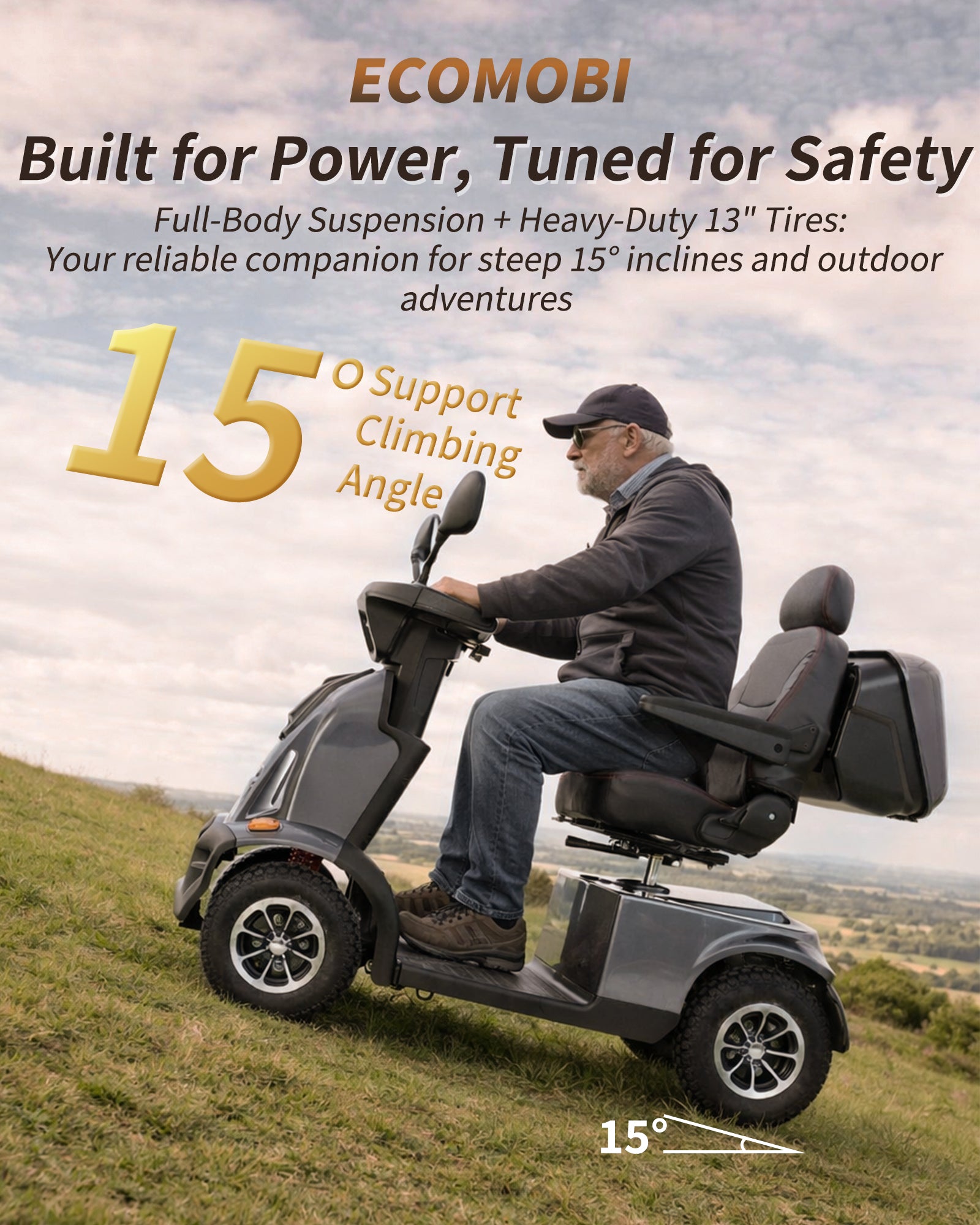 Mobigogo MS03 MAX Heavy-Duty Mobility Scooter for Seniors – 32-Mile Range | 550 lbs Capacity