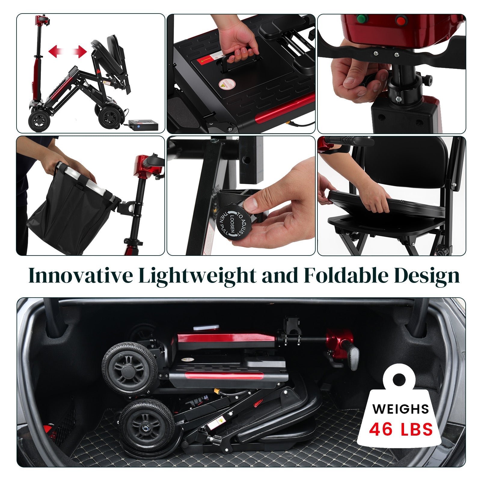 [In Production – Pre-Order Now] Mobigogo MS02-F Ultra Automatic Folding Mobility Scooter for Seniors – 15-Mile Range | 330 lbs Capacity | Airline Approved