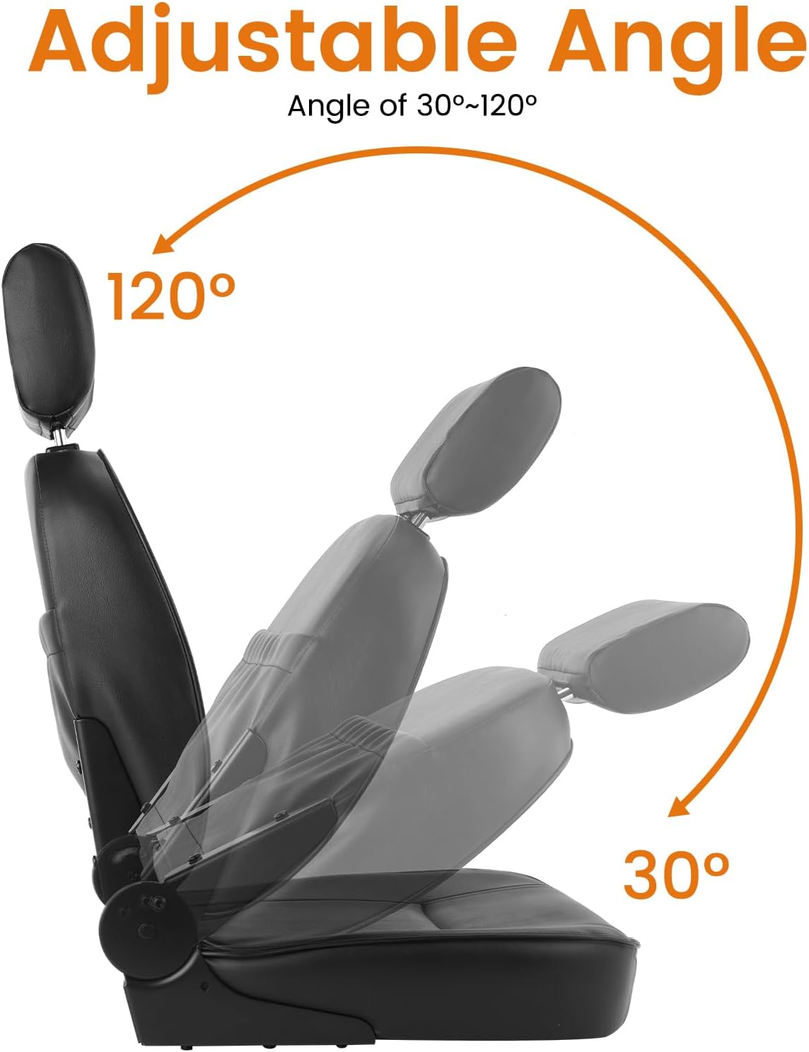 Mobigogo High Back Mobility Scooter Seat - Ergonomic Adjustable Headrest, 10cm Cushion, Foldable for Easy Transportation, Fits MS02/MS02 Pro Mobility Scooters.