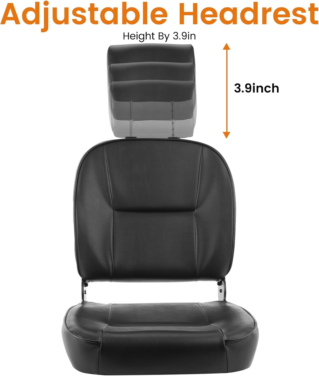 Mobigogo High Back Mobility Scooter Seat - Ergonomic Adjustable Headrest, 10cm Cushion, Foldable for Easy Transportation, Fits MS02/MS02 Pro Mobility Scooters.