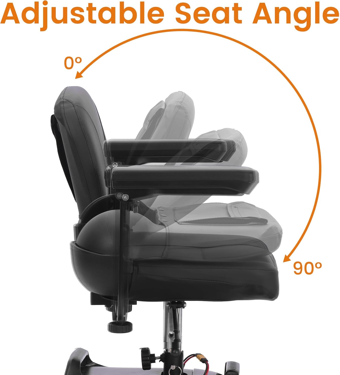 Mobigogo Mobility Scooter Replacement Seat - for MS02/MS02PRO Models, Foldable for Portability and Waterproof, 8 cm Thick Cushion for Comfort