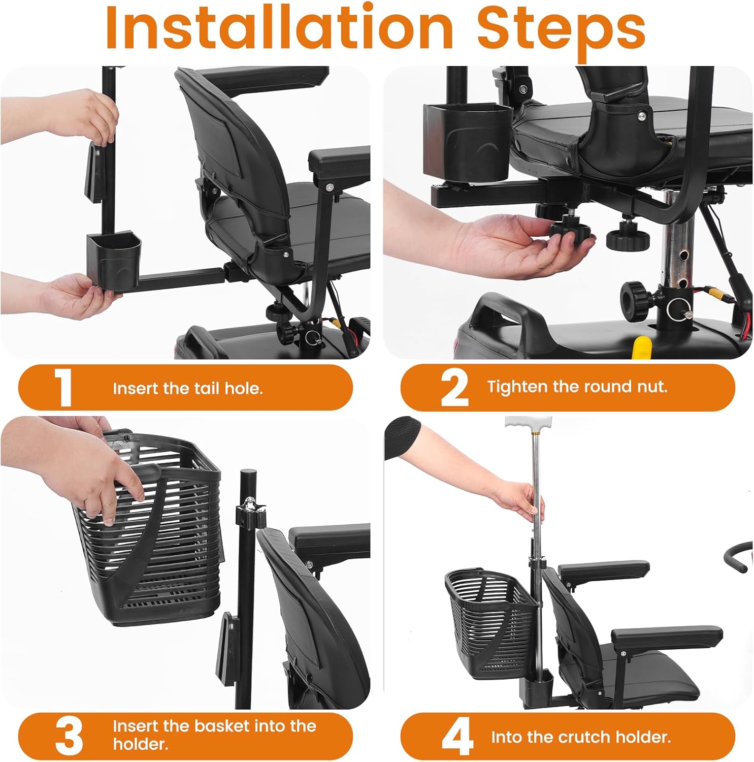 Mobigogo Mobility Scooter Crutch & Cane Holder – Fits MS02 & MS02 PRO Models