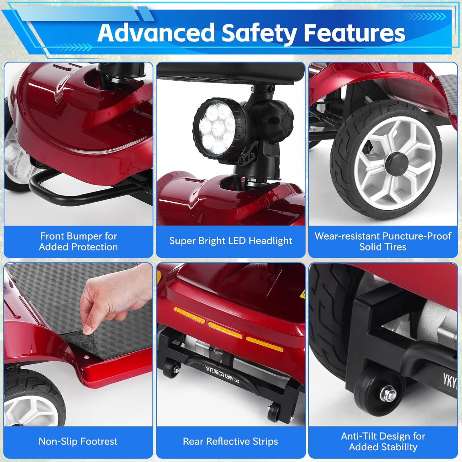 Mobigogo MS01 4-Wheel Foldable Mobility Scooter for Seniors – 15-Mile Range | 300 lbs Capacity