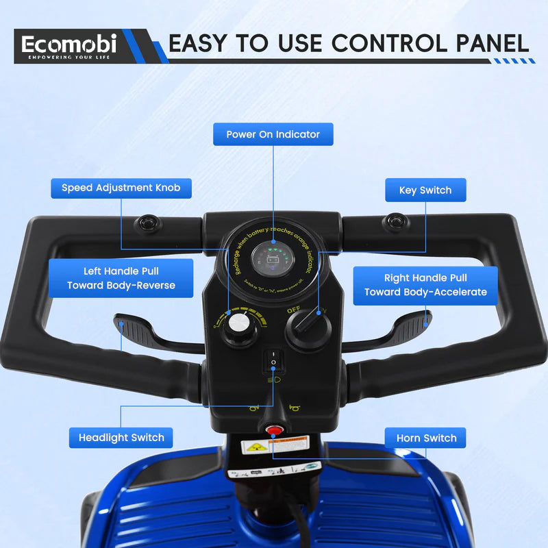 Mobigogo MS01 PRO 4-Wheel Foldable Mobility Scooter for Seniors – 15-Mile Range, 330 lbs Capacity, Lightweight & Travel Friendly